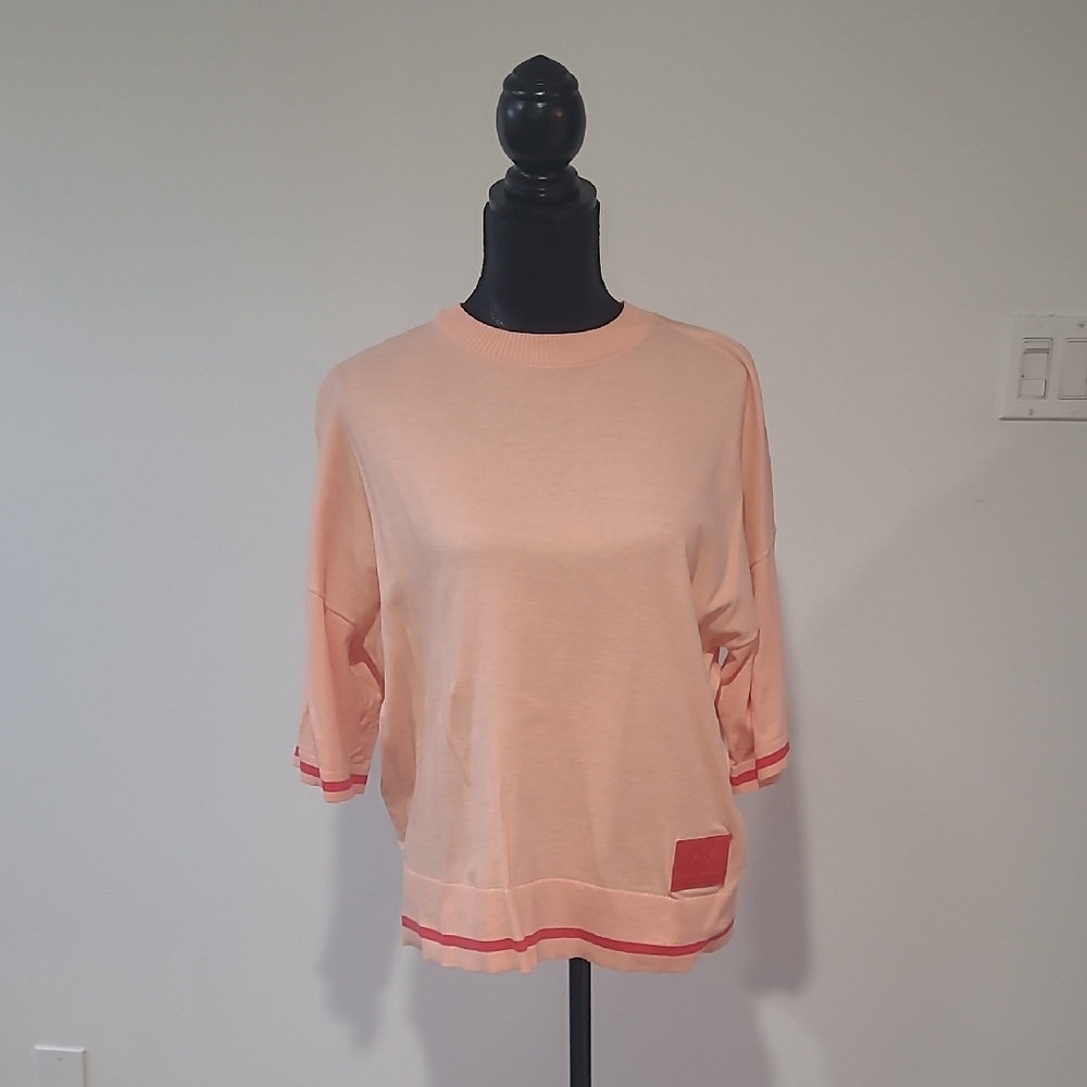 Armani Exchange Peach Sweatshirt with Red Trim